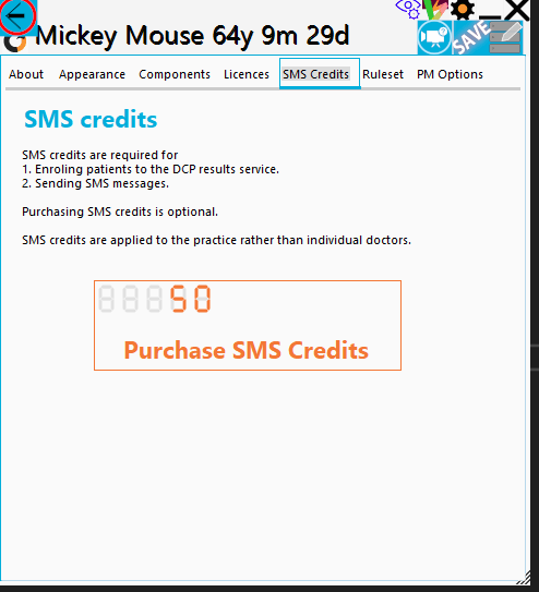 SMS purchase from settings