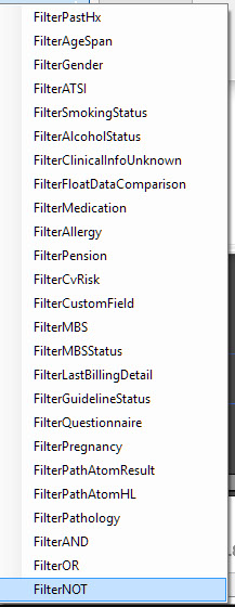 Filter list